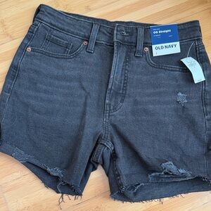 NWT Old Navy OG straight high rise black denim shorts